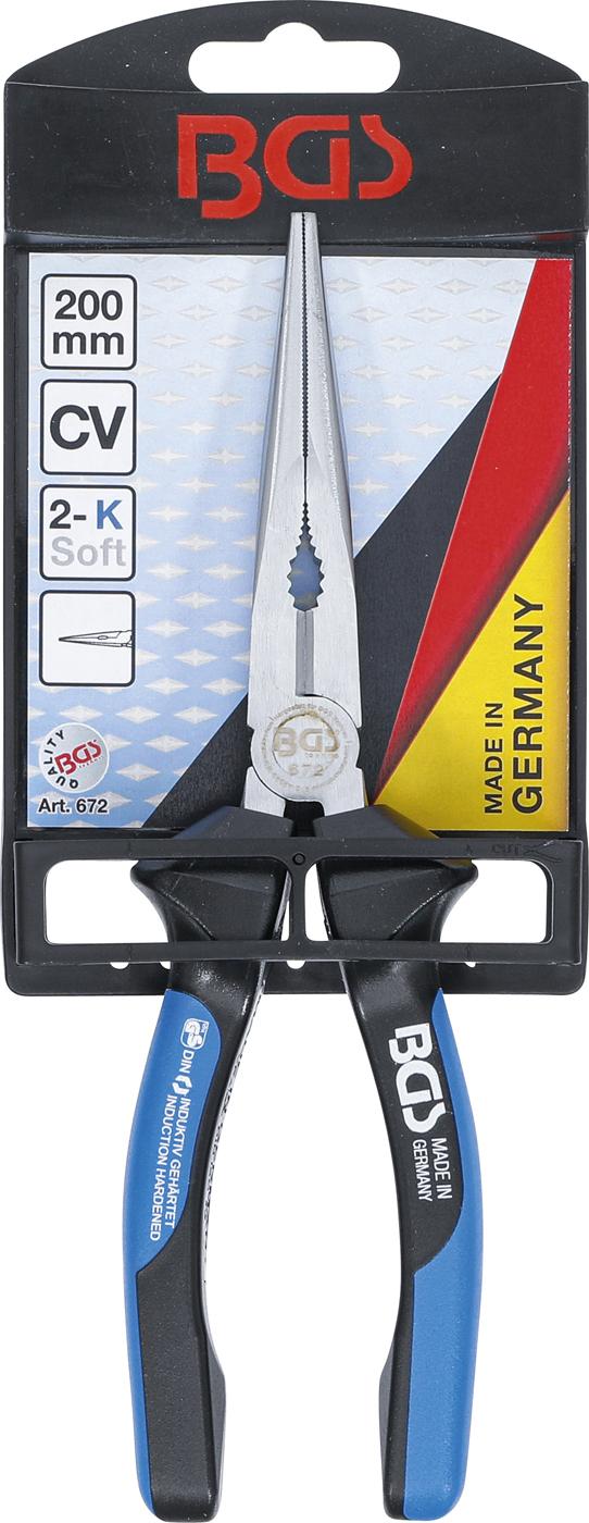LONG NOSE PLIERS | WITH CUTTING EDGE | STRAIGHT | 200 MM (672)