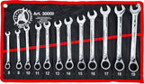 RATCHET COMBINATION WRENCH SET | REVERSIBLE | 8 - 19 MM | 12 PCS. (30008)