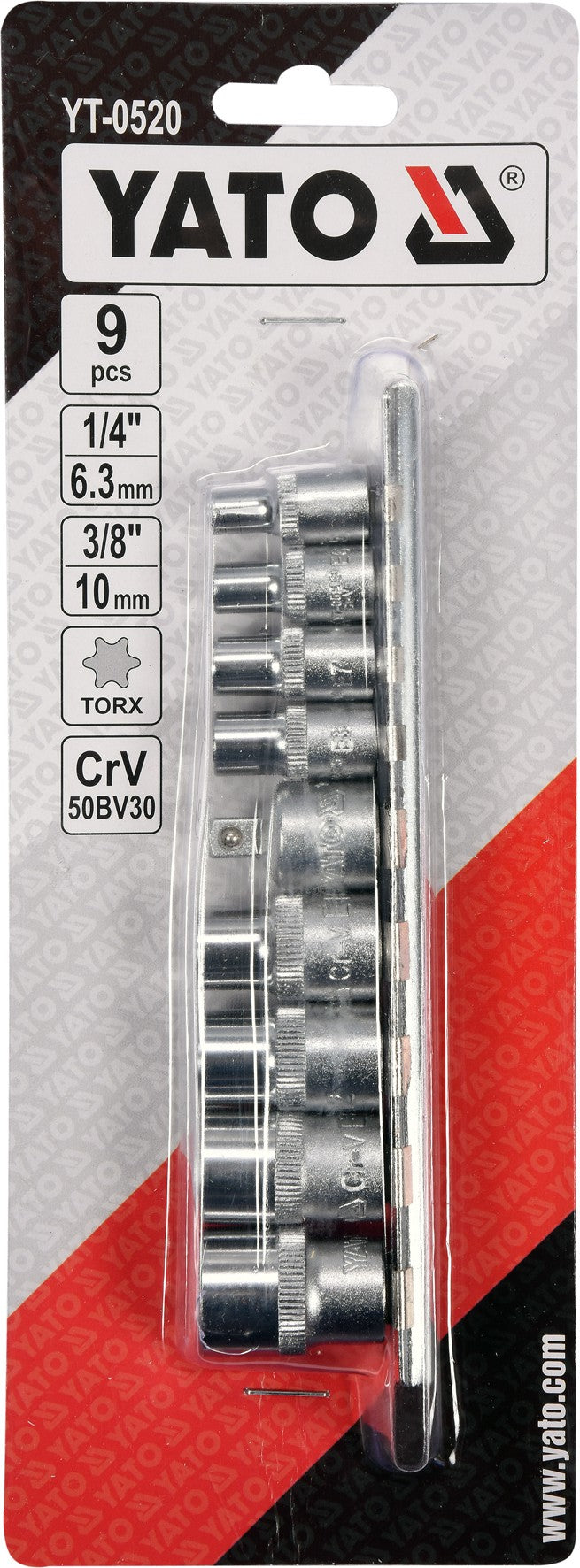 TORX SOCKET SET E5-E16 9PCS (YT-0520)