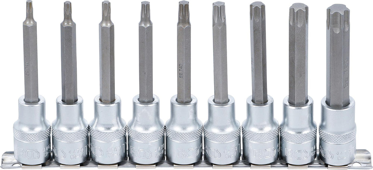 BIT SOCKET SET | 12.5 MM (1/2") DRIVE | T-STAR (FOR TORX) | 9 PCS. (5177)