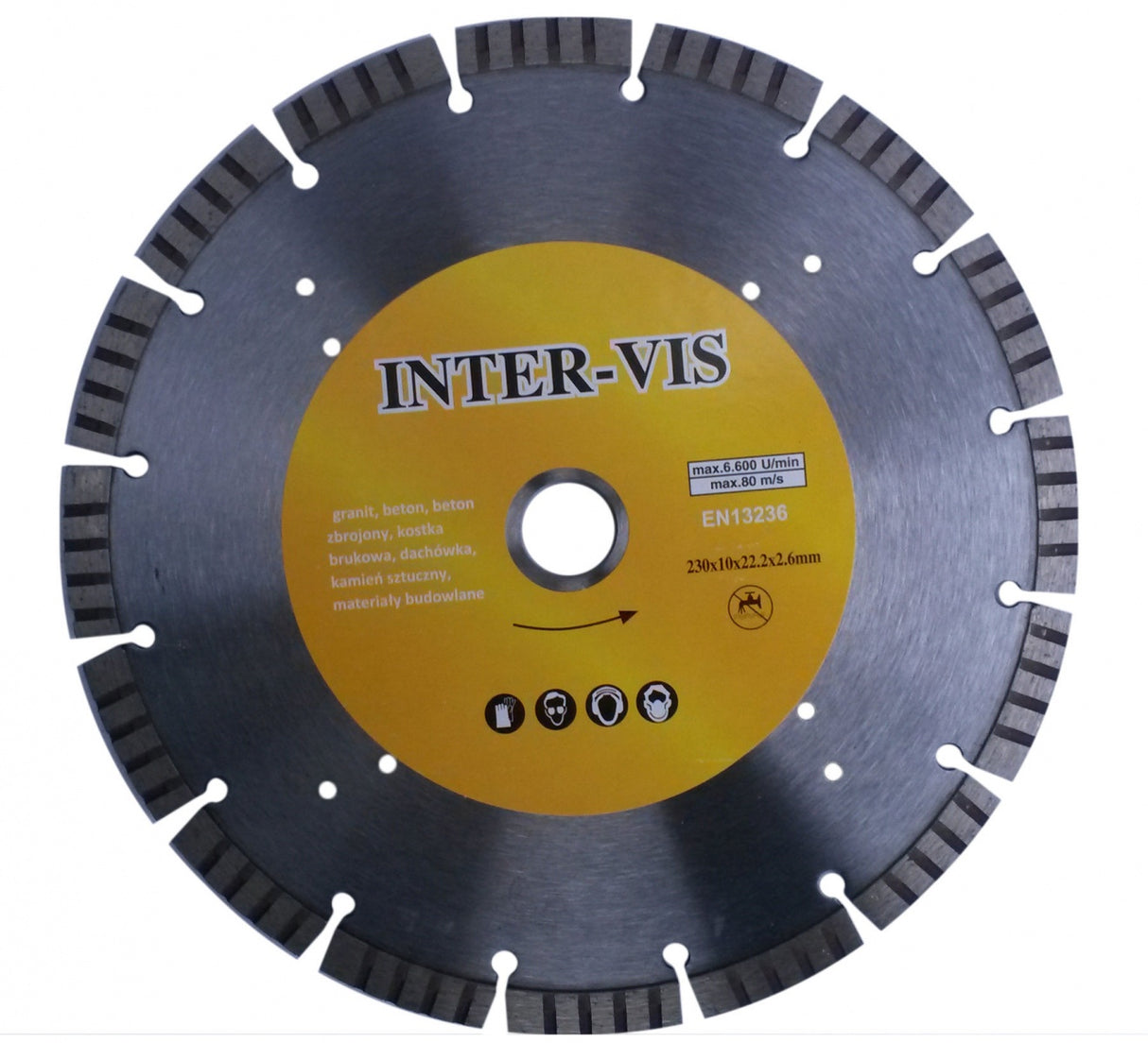 DIAMOND CUTTING DISC 230 MM X 10X22.2X2.6, SEGMENT/TURBO (ST0230)