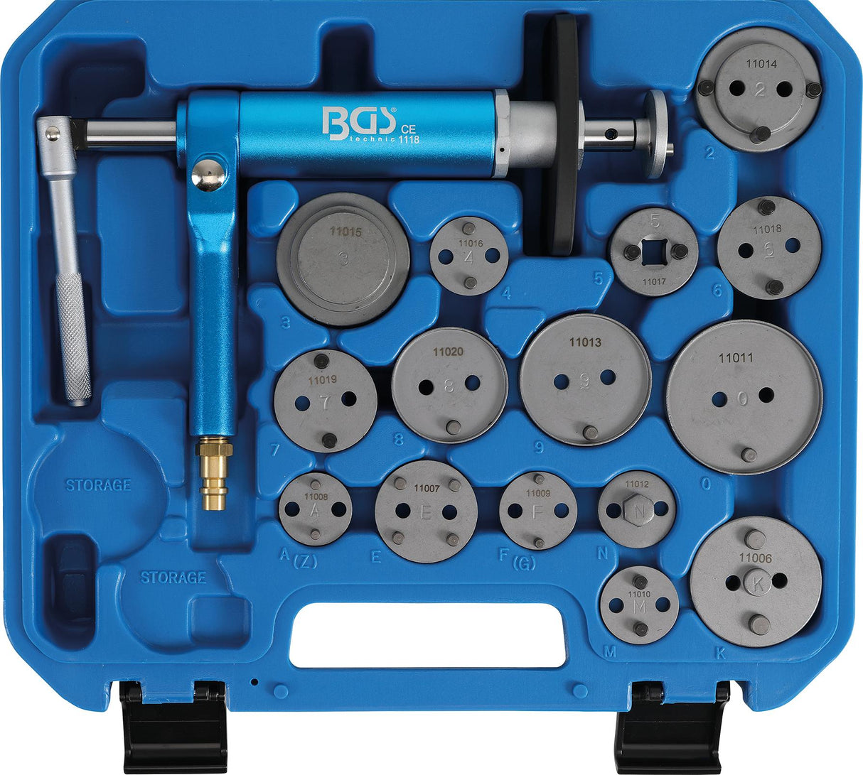 BRAKE PISTON RESET TOOL SET | PNEUMATIC | 16 PCS. (1117)