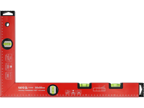 RECTANGULAR SPIRIT LEVEL/SQUARE ALUMINUM 500 X 300 MM (YT-70745)