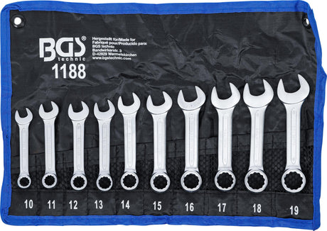 COMBINATION SPANNER SET | EXTRA SHORT | 10 - 19 MM | 10 PCS. (1188)
