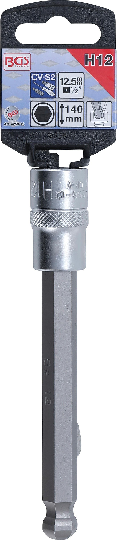 Ruuvikärki puristettu hylykseen | pituus 140 mm | 12,5 mm (1/2") | kuusiokolo pallonielulla 12 mm (4258-12)