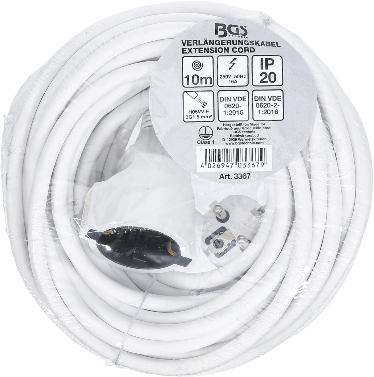 EXTENSION CORD | 10 M | 3 X 1.5 MM² | IP 20 (3367)
