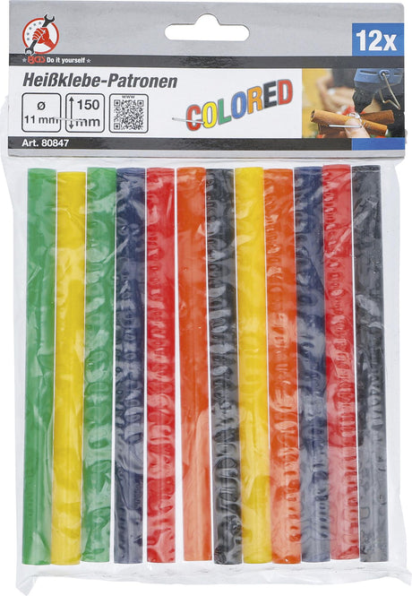 GLUE STICKS | COLORED | Ø 11 MM, 150 MM | 12 PCS. (80847)