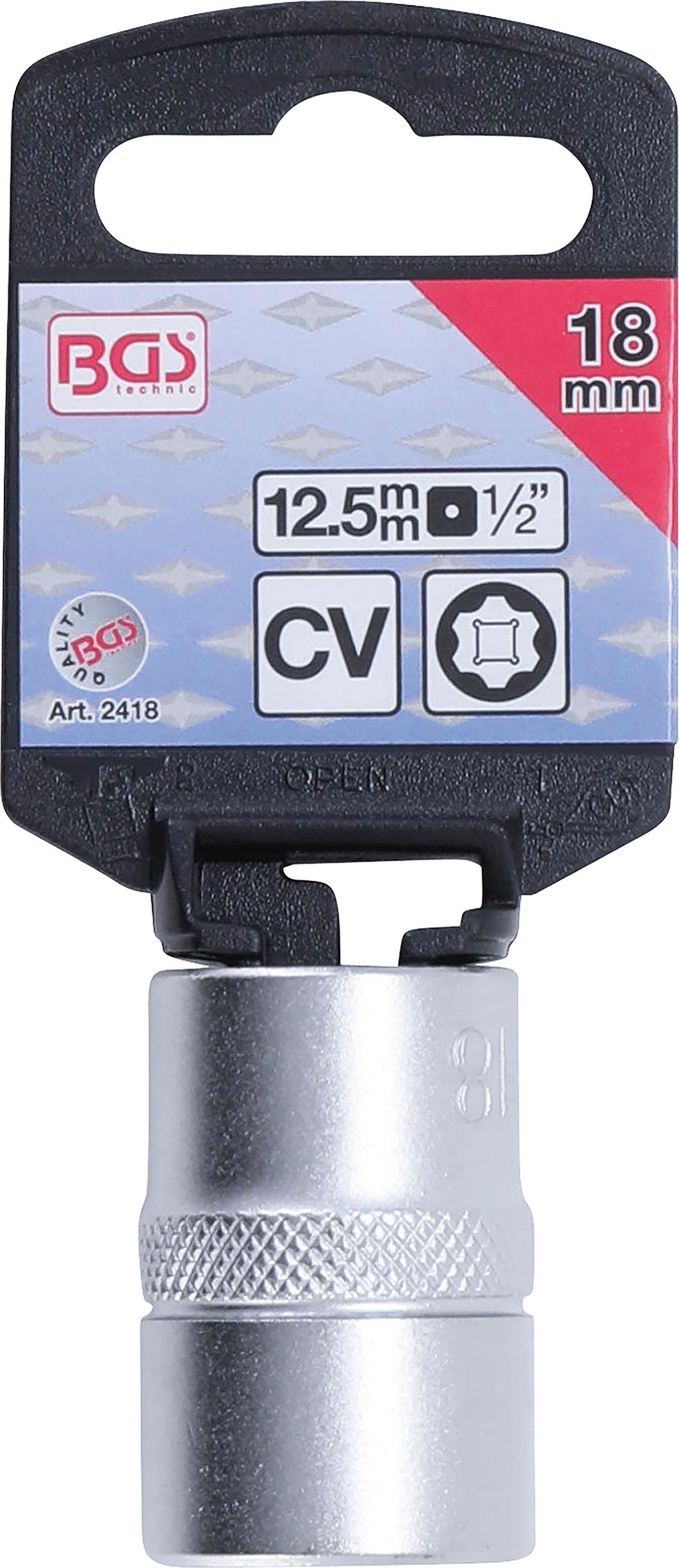 SOCKET, SUPER LOCK | 12.5 MM (1/2") DRIVE | 18 MM (2418)