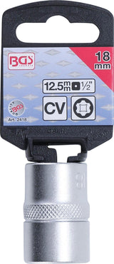 SOCKET, SUPER LOCK | 12.5 MM (1/2") DRIVE | 18 MM (2418)