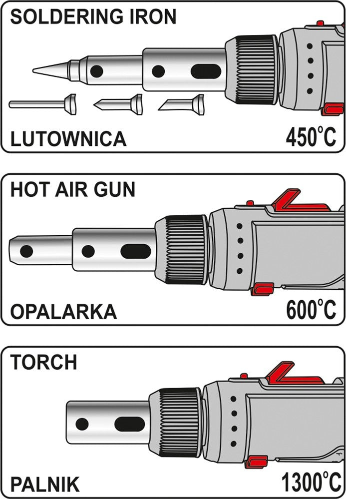 3IN1 SLODERING IRON/TORCH/HOT BLOWER SET (YT-36706)