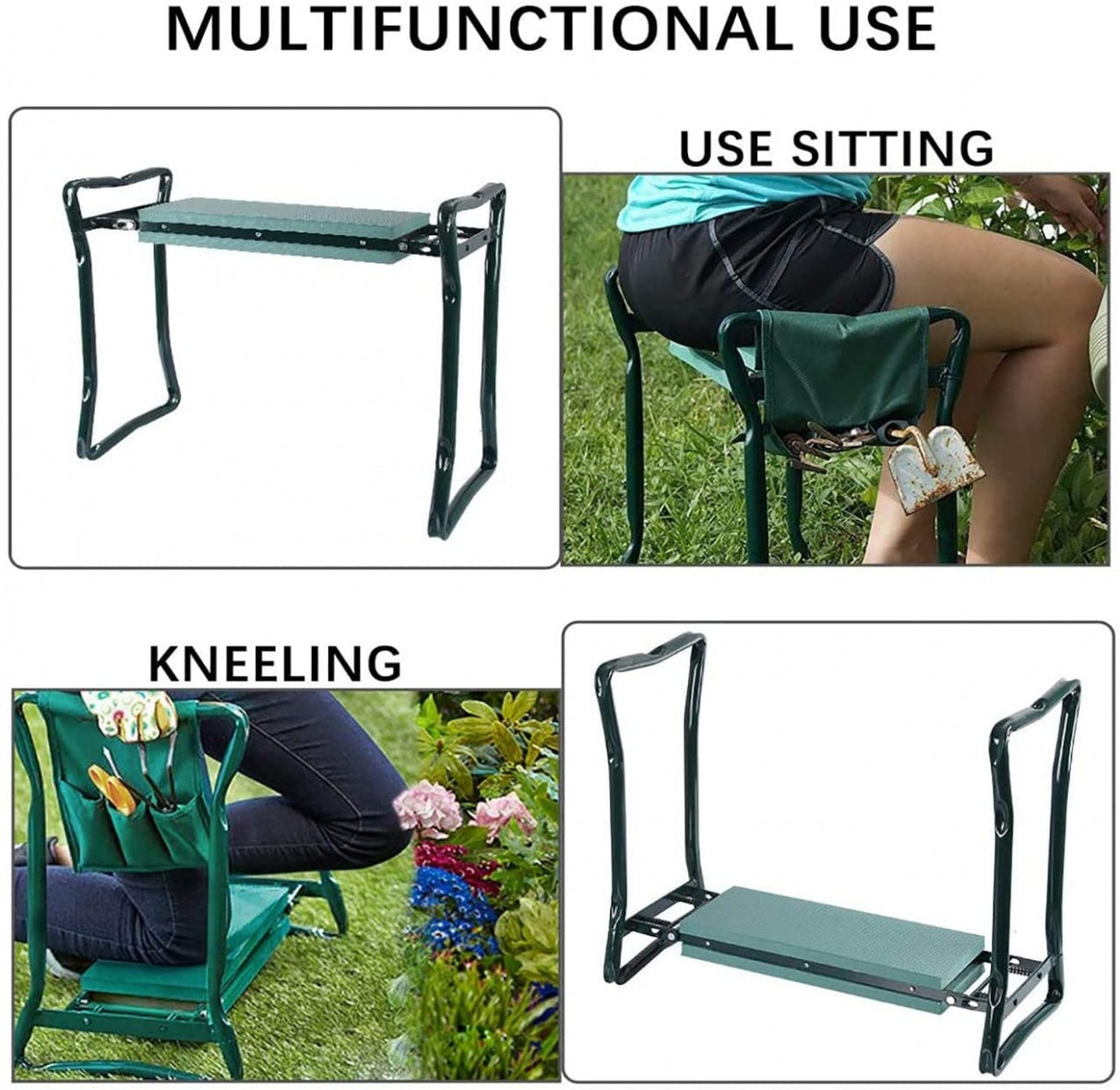 FOLDABLE GARDEN BENCH AND KNEE PROTECTION WITH TOOL BAG | 2 IN 1 (ST-1)