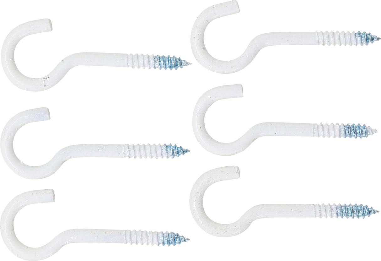 SCREW HOOK ASSORTMENT | WHITE | PLASTIC-COATED | 60 MM | 6 PCS. (88181)