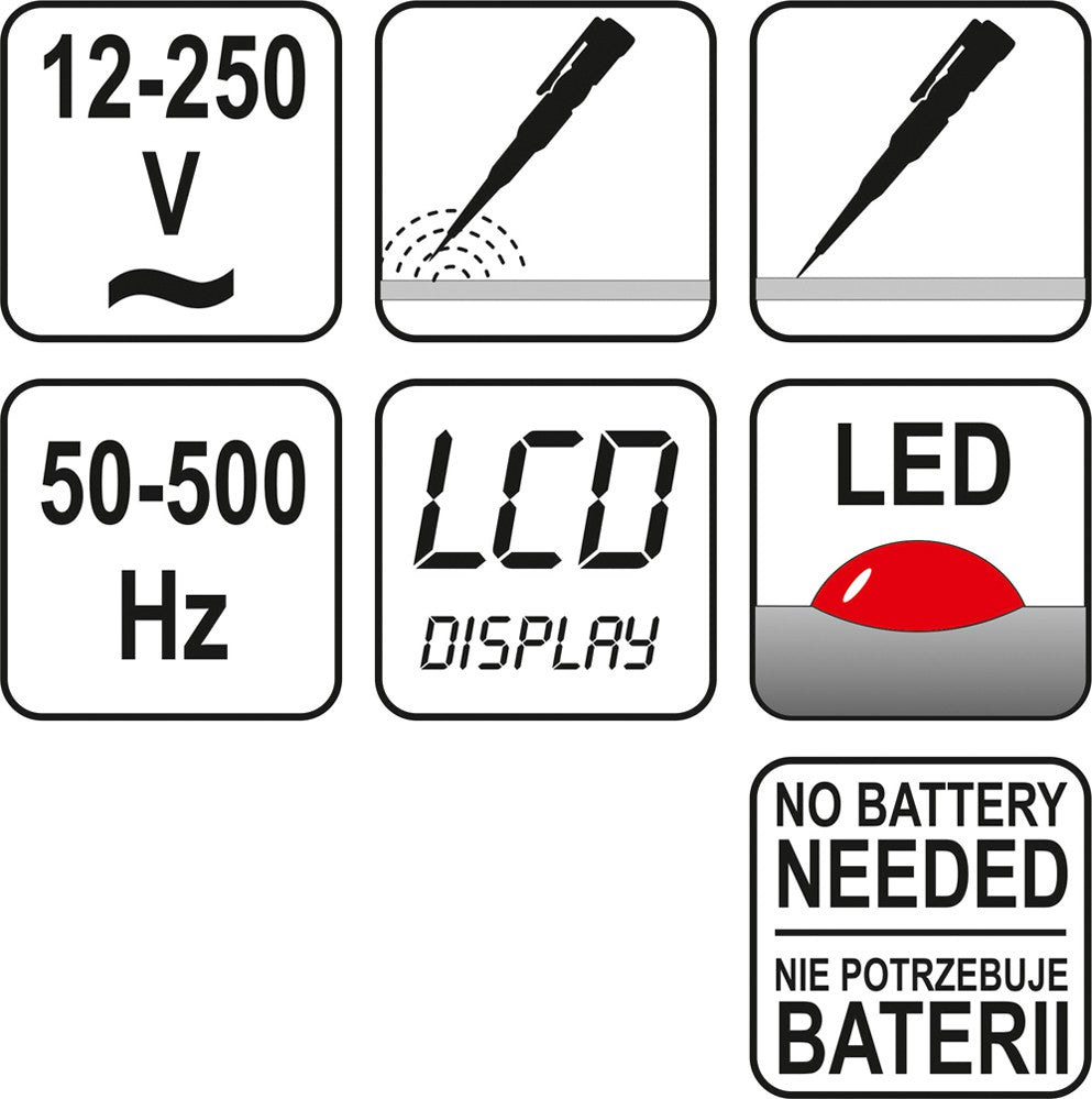 DIGITAL VOLTAGE TESTER   12-250V LCD (YT-2862)