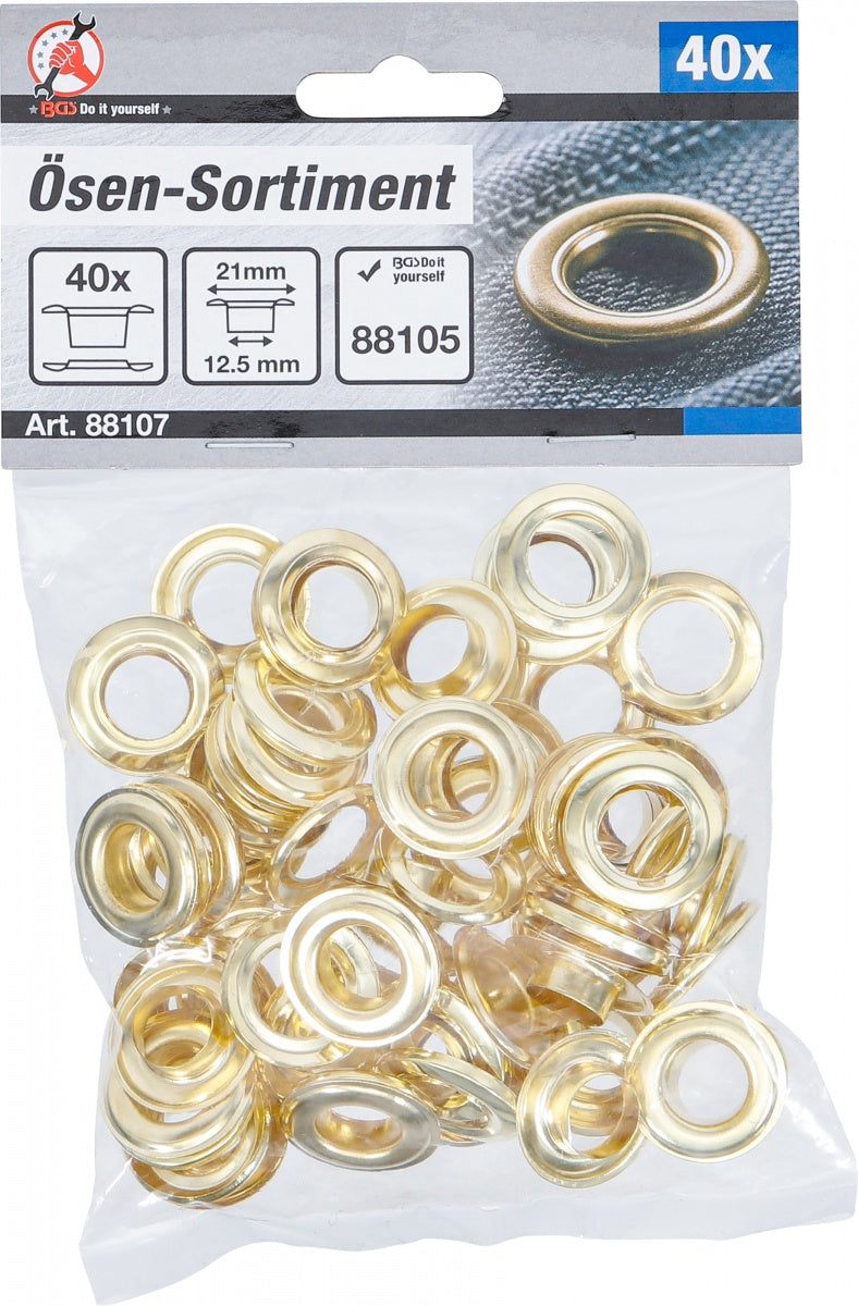 EYELET ASSORTMENT | 12.5 X 21 MM | 40 PCS. (88107)
