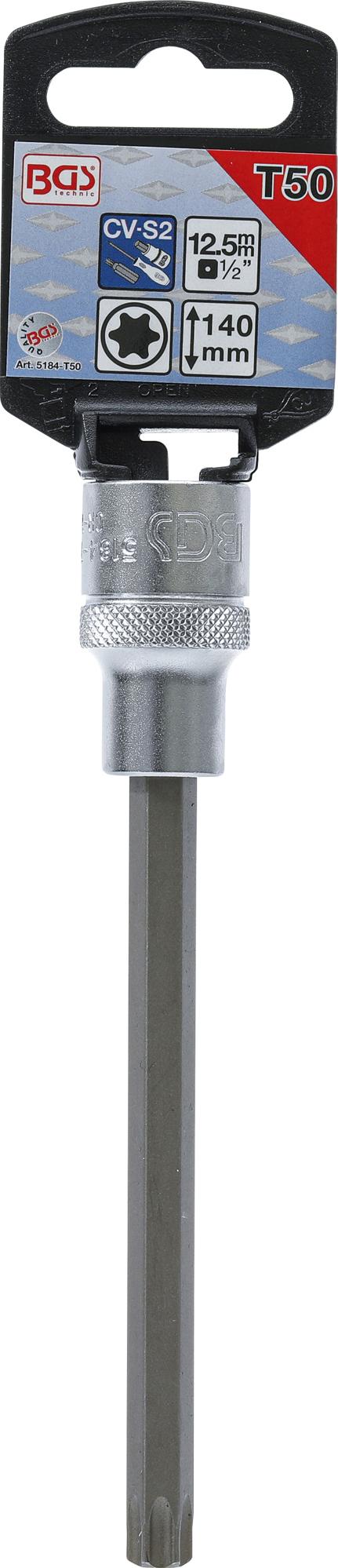 BIT SOCKET | LENGTH 140 MM | 12.5 MM (1/2") DRIVE | T-STAR (FOR TORX) T50 (5184-T50)