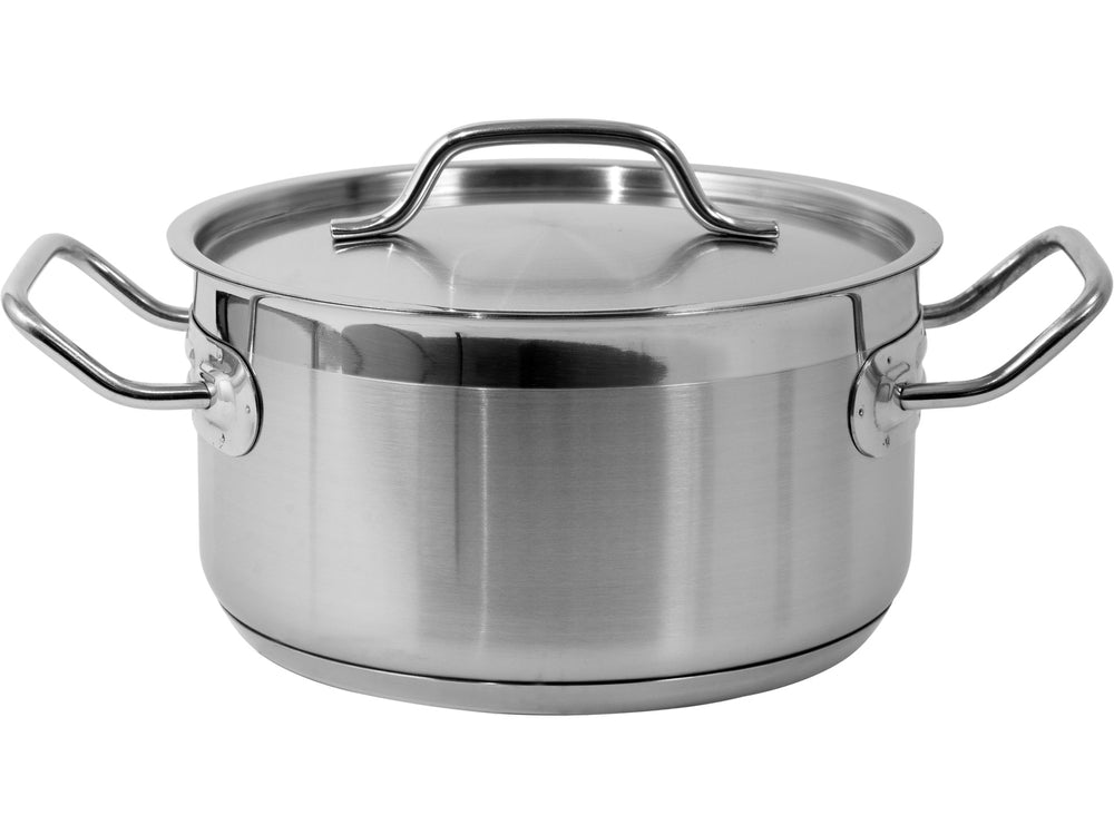 LOW STOCKPOT W/LID SS 20X10,5CM 3,3L (YG-00040)