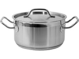 LOW STOCKPOT W/LID SS 20X10,5CM 3,3L (YG-00040)