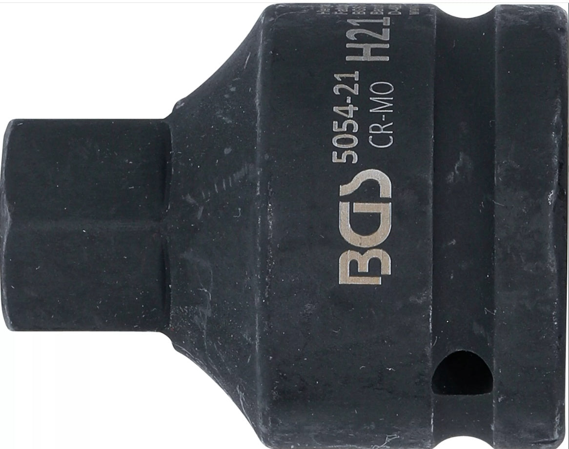 IMPACT BIT SOCKET | LENGTH 55 MM | 20 MM (3/4") DRIVE | INTERNAL HEXAGON 21 MM (5054-21)