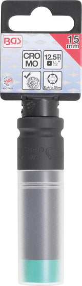 IMPACT SOCKET WITH PROTECTION | ULTRA THIN | 12.5 MM (1/2") | 15 MM (7401)