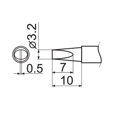 T12 SOLDERING IRON TIP, TIP TYPE: D32 (YT-82493)