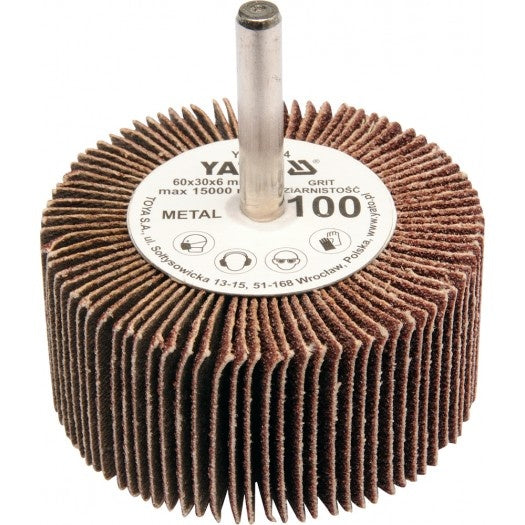 FLAP WHEEL W. SHAFT 60X30X6 P80 (YT-83363)