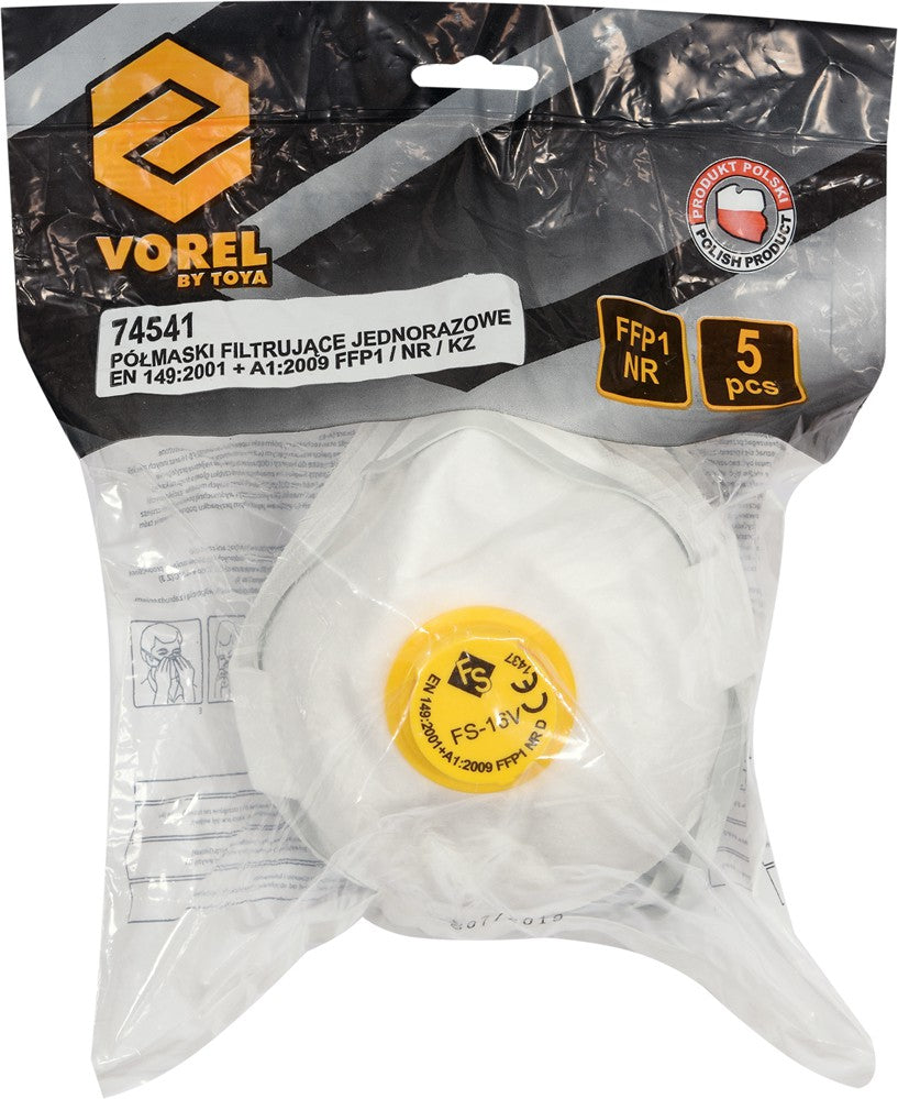 DISPOSABLE DUST MASKS W.VALVE CDC3V 5PCS (74541)