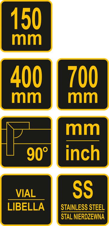 TRY SQUARES SET 3 PCS 150 /400 /700 MM (18390)