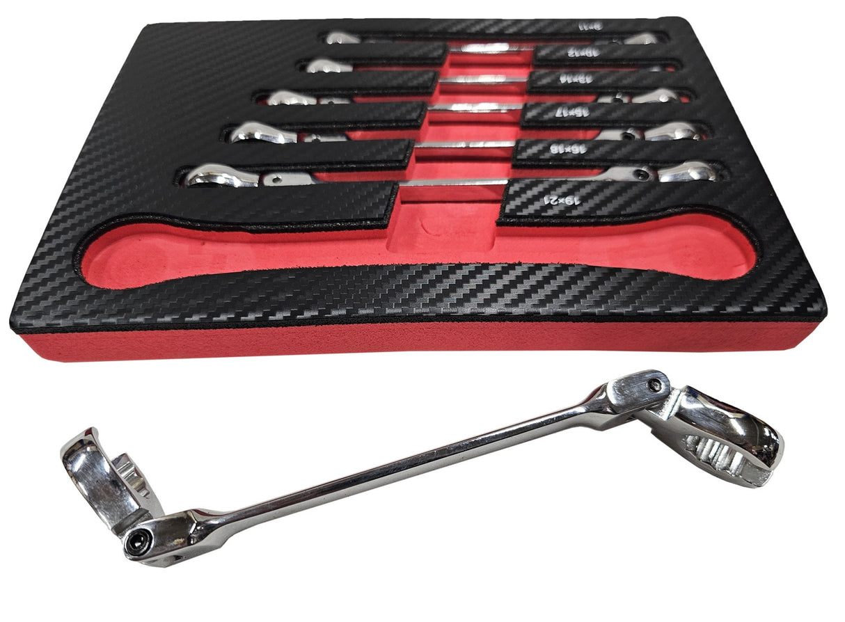 BRAKE LINE WRENCH SET | DOUBLE FLEX HEAD | 9 - 21 MM | 6 PCS. (FFW6)