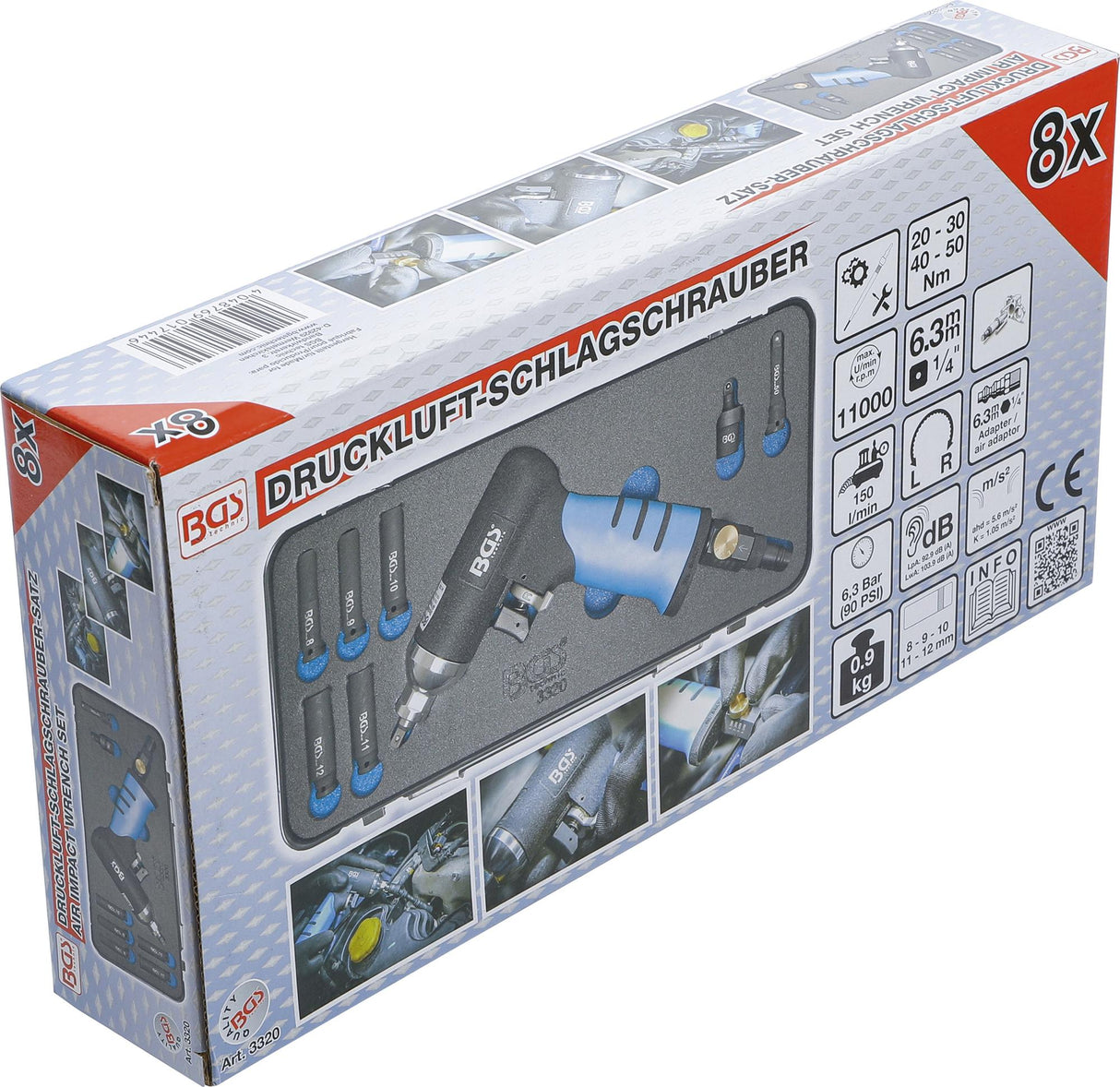 AIR IMPACT WRENCH SET FOR GLOW PLUGS (3320)
