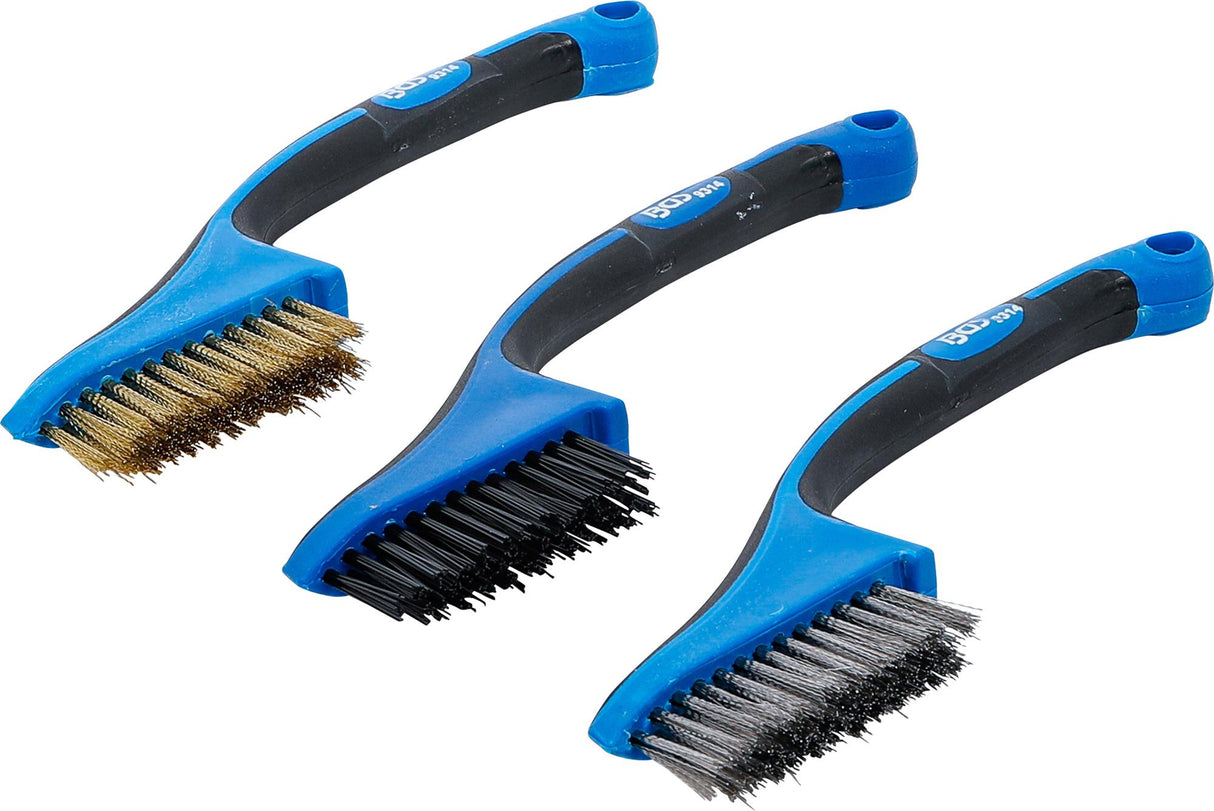 MINI BRUSH SET | NYLON, BRASS, STAINLESS STEEL | 165 MM | 3 PCS. (9314)