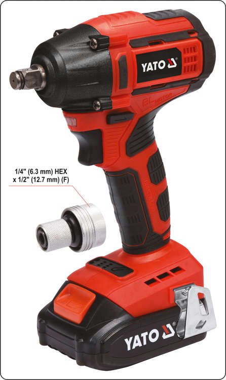 IMPACT SCREWDRIVER BL MOTOR 1/2'' - 3AH (YT-82802)