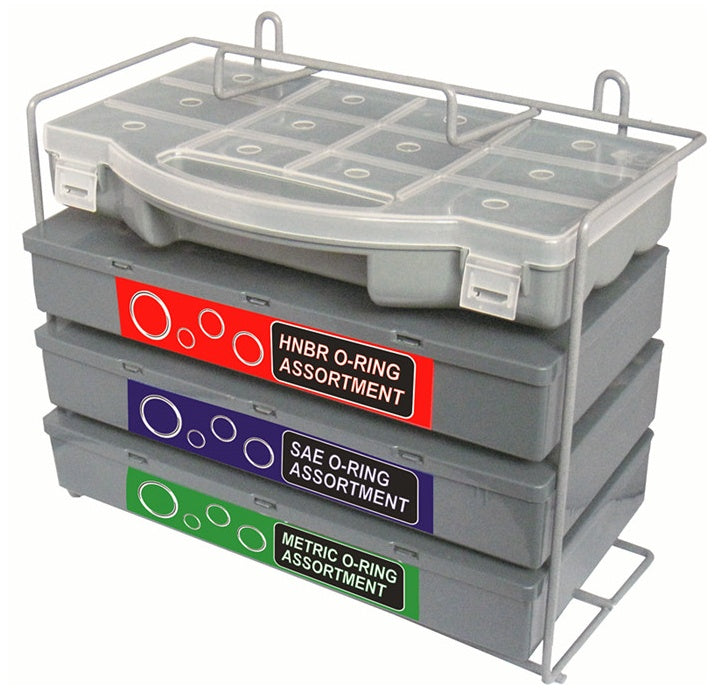 ASSORTED RUBBER GASKET-SEAL SET WITH STAND (METRIC, INCH, GREEN) | 900 PCS. (8045-900)