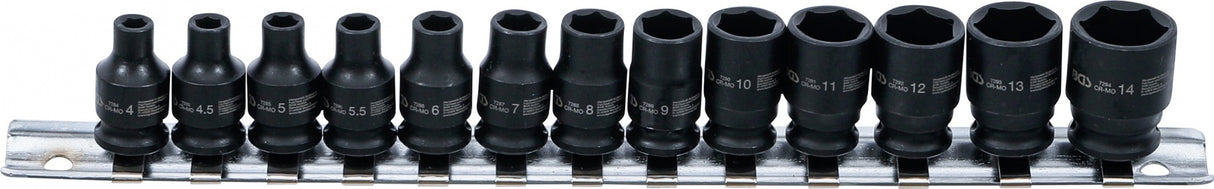 IMPACT SOCKET SET, HEXAGON | 6.3 MM (1/4") DRIVE | 4 - 14 MM | 13 PCS. (5296)
