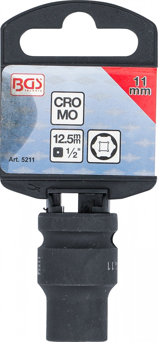 IMPACT SOCKET, HEXAGON | 12.5 MM (1/2") DRIVE | 11 MM (5211)