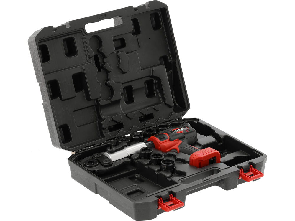 CORDLESS HYDRAULIC PRESSING PLIERS FOR PEX PIPES | 18 V | 50 KN | NARROW HEAD FOR HARD-TO-REACH PLACES | WITHOUT BATTERY (YT-21734)