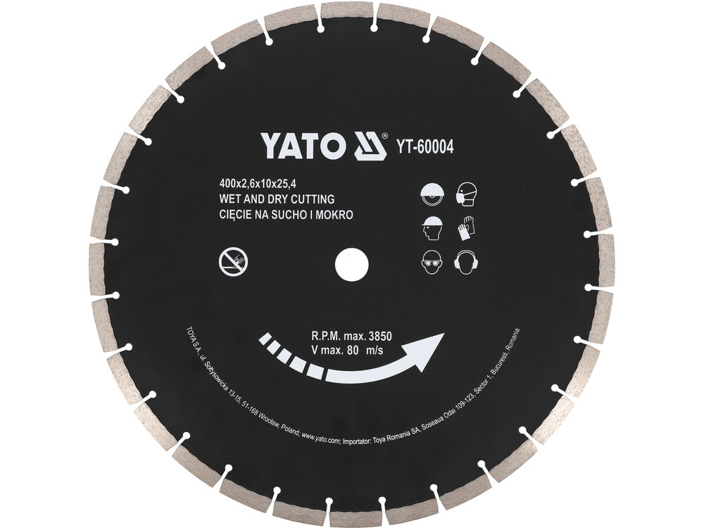 DIAMOND DISC FOR CONCRETE 400X25,4MM (YT-60004)