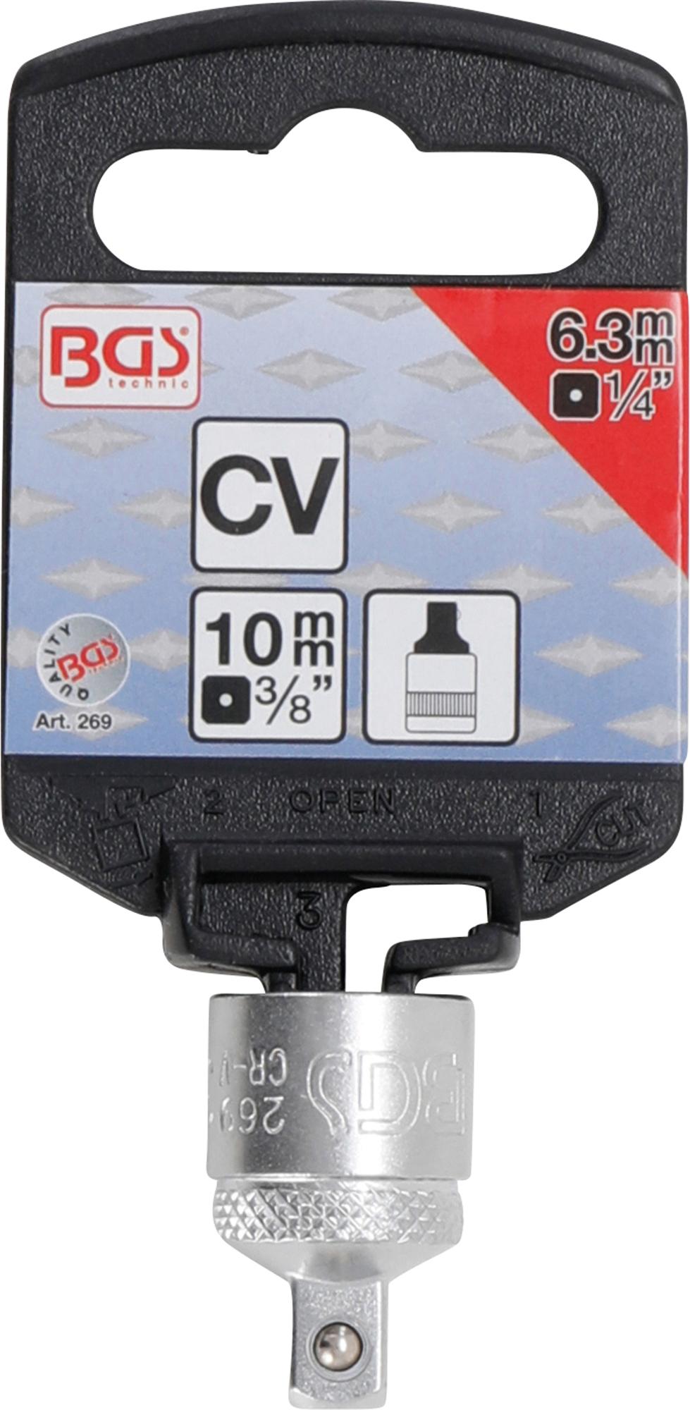 SOCKET ADAPTOR | INTERNAL SQUARE 10 MM (3/8") - EXTERNAL SQUARE 6.3 MM (1/4") (269)