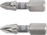 SCREWDRIVER BITS 1/4 25MM PZ1 2 PCS NI (YT-78003)