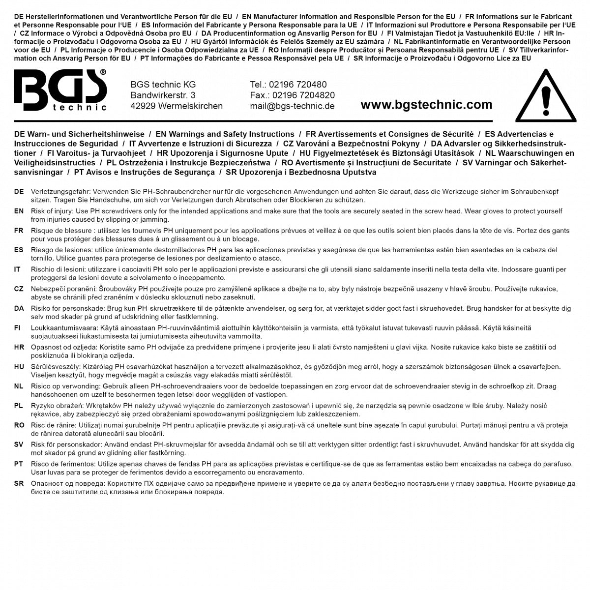 SCREWDRIVER | CROSS SLOT PH2 | BLADE LENGTH 450 MM (74540B)