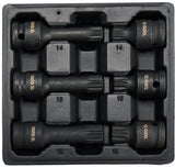 SPLINE IMPACT SOCKET SET 1/2" (YT-10652)