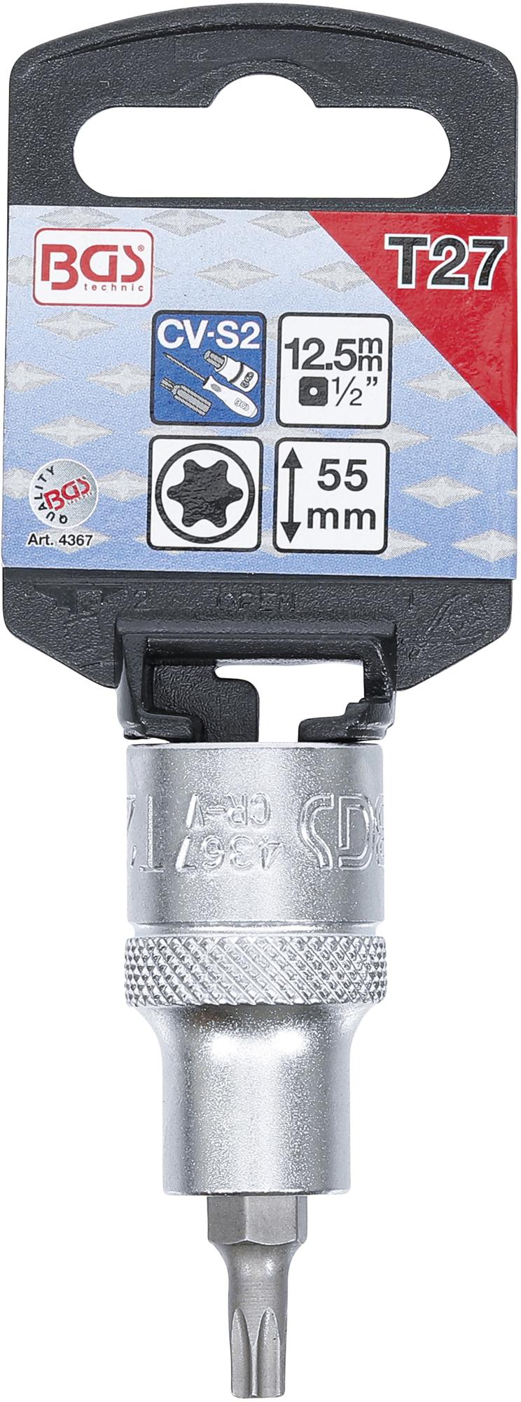 BIT SOCKET | 12.5 MM (1/2") DRIVE | T-STAR (FOR TORX) T27 (4367)