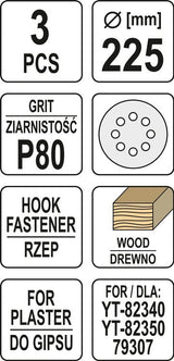 SAND PAPER FOR DRYWALL 225MM P80 (YT-83472)