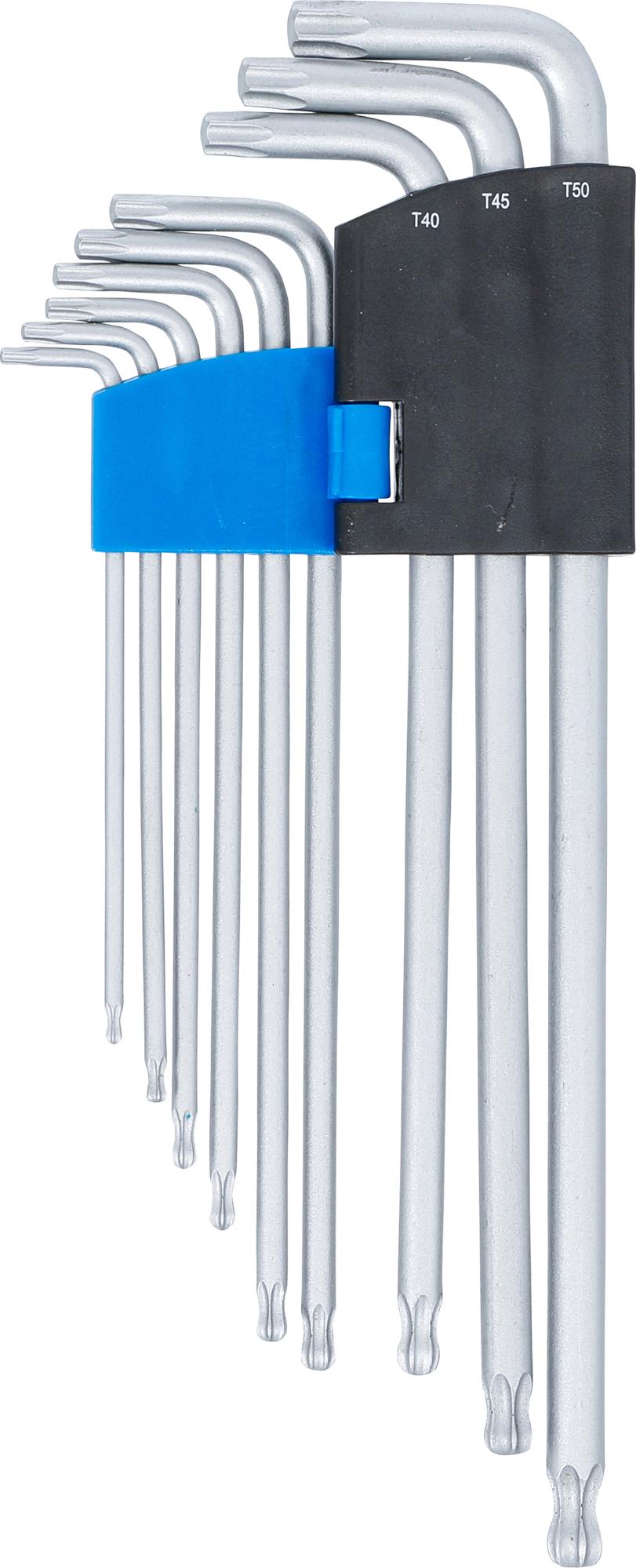 L-TYPE WRENCH SET | EXTRA LONG | T-STAR (FOR TORX) WITH BALL HEAD T10 - T50 | 9 PCS. (819)