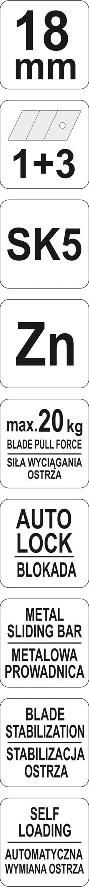 SNAP-OFF BLADE KNIFE | METAL | 18 MM (YT-75811)