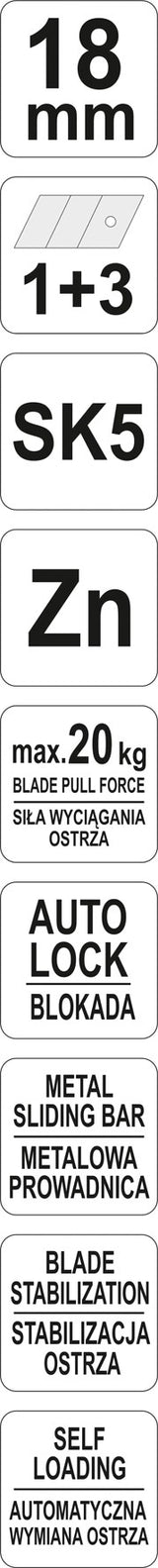 SNAP-OFF BLADE KNIFE | METAL | 18 MM (YT-75811)