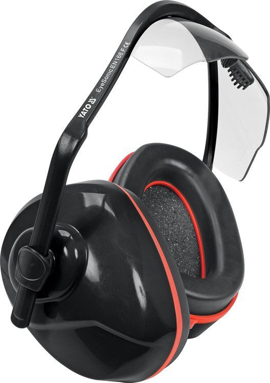 COMBINED EYE&EAR PROTECT. MUFFS TRANSP. (YT-74636)