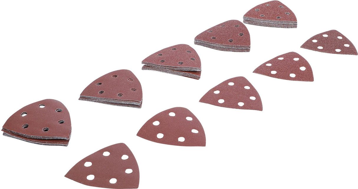 SANDING PADS SET FOR TRIANGULAR SANDERS | 95 X 95 MM | K 40 - 180 | 50 PCS. (80815)