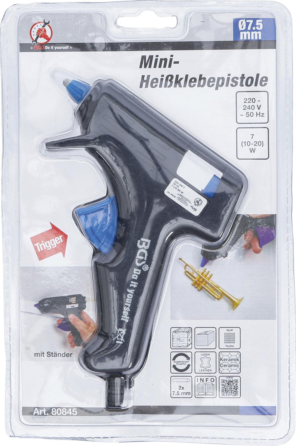 STUBBY HOT GLUE GUN | GLUE STICK Ø 7.5 MM | 7 W (80845)