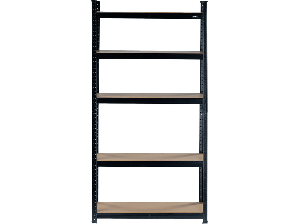 STORAGE RACK BLACK | 5 SHELVES | HDF BOARDS | 180 X 90 X 30 CM (78484)