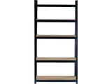 STORAGE RACK BLACK | 5 SHELVES | HDF BOARDS | 180 X 90 X 30 CM (78484)